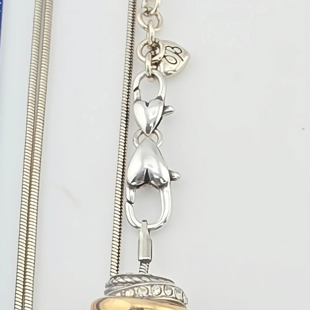 BRIGHTON Neptunes Rings Long Necklace Charm Pavé Crystals Silver Gold Plate 32